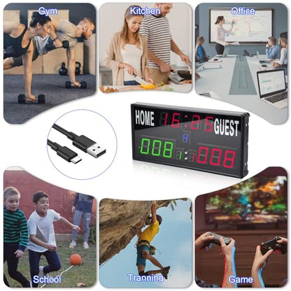 Samshow LED Electronic Scoreboard with Remote, Portable Score Keeper - style: 2025 6 digital led scoreboard-no tripod