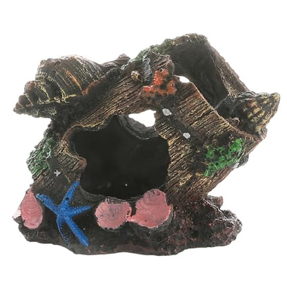 Fish Tank Hideout Broken Barrel Aquarium Hideout Resin Shipwreck Theme Fish Tank Cave for Aquarium Landscaping Decor.
