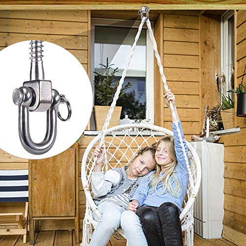 SELEWARE 6 Pack Swing Hangers Swing Set Hooks Stainless Steel Hammock Hooks | Heavy Duty Swing Mount for Porch Swing, Hammock Chair, Heavy Bag, Yoga Silk, Suspension Straps, Gymnastics Rings - color: Stainless 6 Pack Swing Hooks