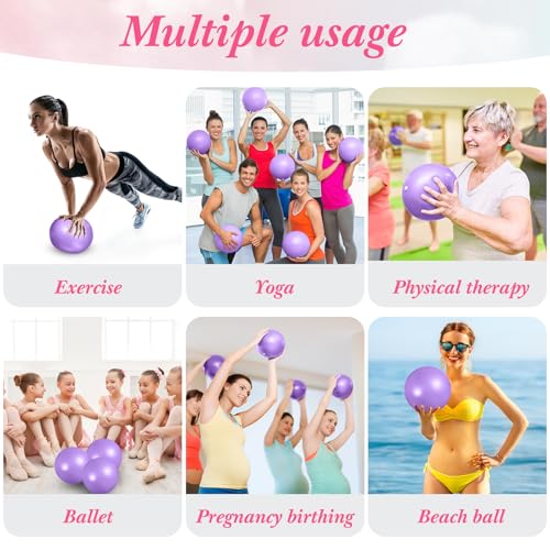 Aoriher 10 Pcs Small Pilates Ball Bulk 9 Inch Mini Yoga Ball - color: purple