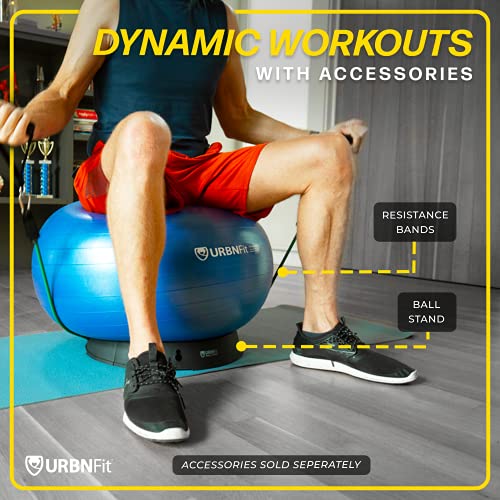 URBNFit Yoga Ball - Anti-Burst Exercise Ball Large - color: Blue, size: XL (28" - 30") 75cm