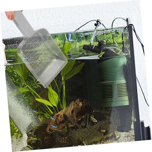Fish Tank Sand Scoop with Drainage for Aquarium Sediment Removal Portable Gravel Shovel for Easy Aquarium Cleaning and Maintenance Rust-Resistant Soil Drilling Tool for Fish Tank