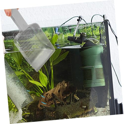 Fish Tank Sand Scoop with Drainage for Aquarium Sediment Removal Portable Gravel Shovel for Easy Aquarium Cleaning and Maintenance Rust-Resistant Soil Drilling Tool for Fish Tank