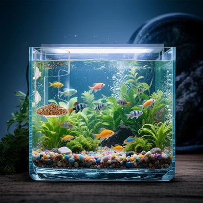 1 Piece Aquarium Fish Feeding Tube with Tank Feeder Ring Aquarium Food Feeders Practical Aquariums Accessories Ideal for Vacation Use and Breeder Box Setup