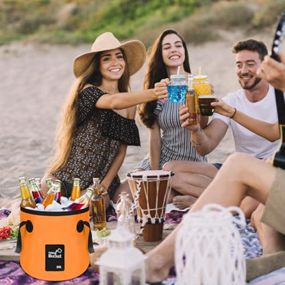 4 Pcs 5 Gallon Bucket FoldableFoldable Buckets with Handle for Camping Fishing Hiking to Hold Water Foldfoldable Bucket Foldable 5 galloning Container Carry Bag Portable Fold up Lightweight