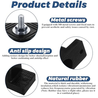 12 Pack Rubber Vibration Isolator Mounting Bracket with 12pcs Rubber Pads, Anti Vibration Pads Rubber Vibration Isolator Pad, Rubber Air Conditioner Mounting Pads