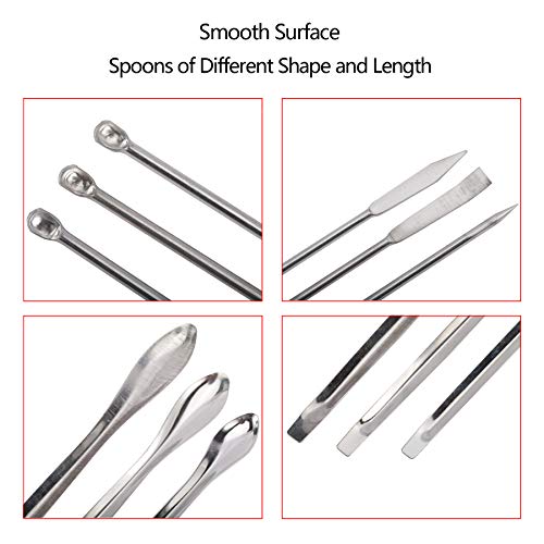 22 Pieces Steel Lab Spatula Micro Scoop Set Tiny Mixing Spatula Laboratory Sampling Spoon for Powders