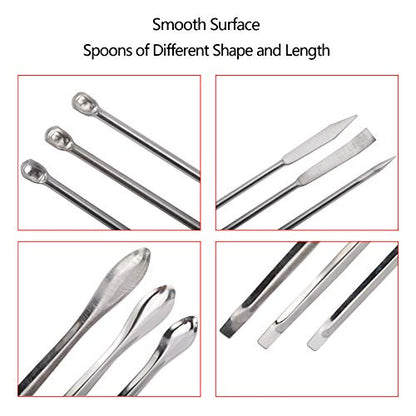 22 Pieces Steel Lab Spatula Micro Scoop Set Tiny Mixing Spatula Laboratory Sampling Spoon for Powders