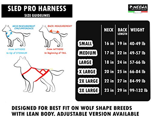 Neewa Pro Sled Dog Harness (Yellow, Medium (Neck 17 Chest 29 Back 20))