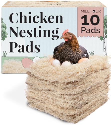 Chicken Nesting Pads (10 Pack) USA Grown, 100% Biodegradable, Sustainably Harvested, Aspen Excelsior Pads, 13"x13", Chicken Nesting Box Pads