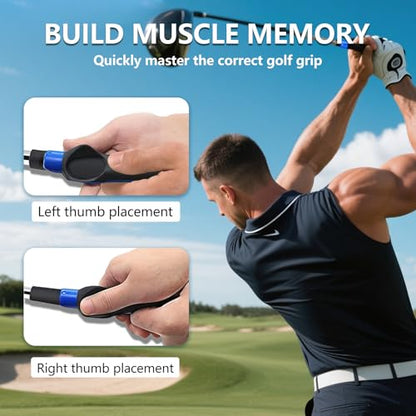 Golf Grip Trainer for Right-Handed Golfers – Golf Training Aid for Proper Hand Placement, Build Muscle Memory & Improve Swing Consistency, Golf Club Grip Trainer for Drivers, Irons & Wedges