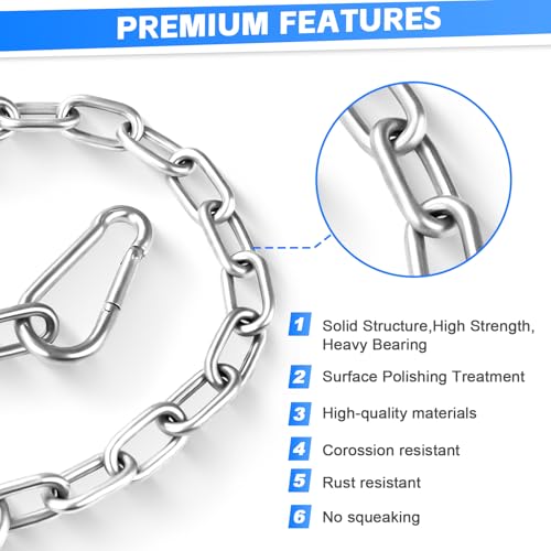 Heavy Duty Stainless Steel Punching Bag Hanger, Hammock Hanging Kit with Swing Chain & Carabiners, Heavy Bag Mount for Boxing Bags Hanging Chair Hammocks Swing Yoga