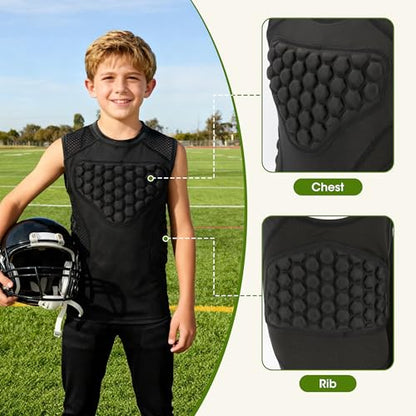 BARMACO Youth Baseball Chest Protector Compression Shirt, Padded Rib Guard - size: Medium