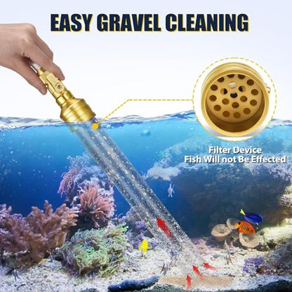 Gravel Vacuum for Aquarium Water Changer Fish Tank Cleaning Tools, Siphon Universal Quick Pump Aquarium Water Changing (50ft) - size: 50ft