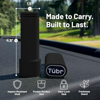 TUBR Kingz Premium Storage Container - Odor Proof, Airtight, Waterproof Carry Case for Small Items - Portable Crush-Resistant BPA-Free Container - Compact Storage for Travel, Daily Use (Raven)