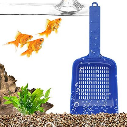 HERCHR Aquarium Fish Tank Garden Sand Scraper 2Pcs Gravel Strainer Shovel Clean Tool Cleaning Pan Scoop Shovel for Aquarium Water Leaking Sand