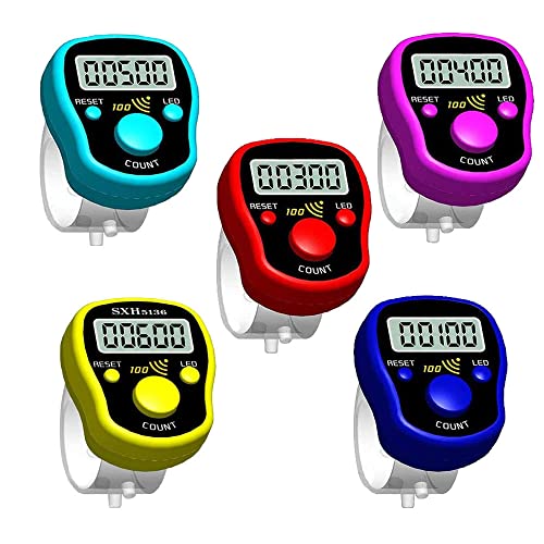 Finger Counter Click Manual Digital Clicker, Stitch Tally Knitting Counters - color: 5pack