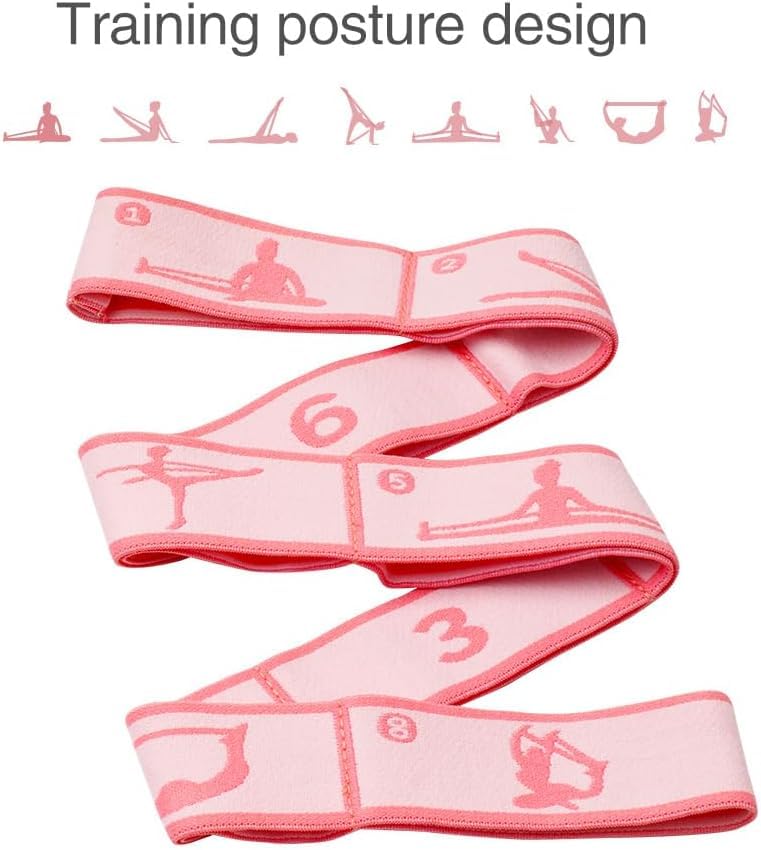 2 PCS Kids Stretching Strap - 8-Loop Adjustable Stretch Bands for Dance, Ballet, Yoga, Gymnastics Workout, Children‘s Fitness Equipment, Stretching Resistance Bands and Home Flexibility Training - color: Pink+Blue