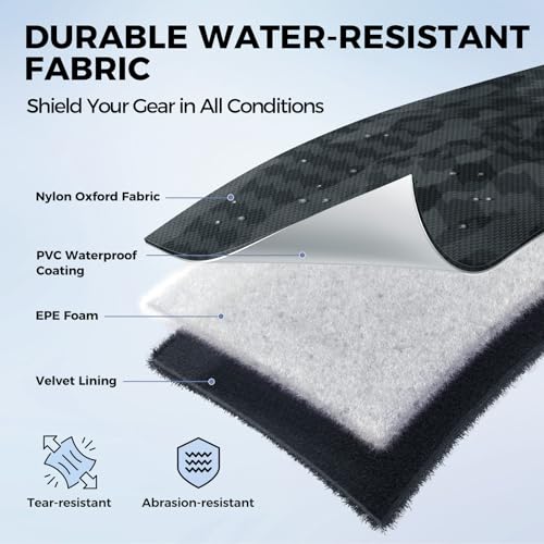KastKing BaitSpace Line Management Bag, Fishing Line Storage Bag with Water Resistant Nylon, Clear View Window, Removable Divider, Tangle-free Leader Line Holder - color: D: Black Camo-Large