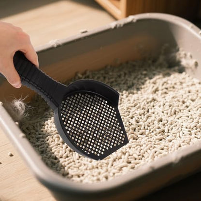 Totority 2pcs Cat Litter Scooper Set with Small and Large Holes Lightweight Plastic Sifting Scoop for Fine Litter and Reptile Sand Multi-Functional Cleaning Tool and Reptile Habitats