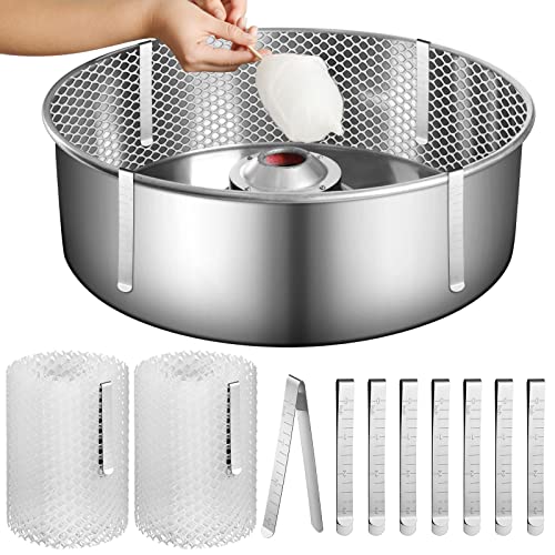 2 Sets Cotton Candy Mesh and Clip Stabilizer Kit White Reusable Cotton Candy Machine Supplies Compatible with Floss Maker for Kitchen - size: 7.1 x 63 Inches