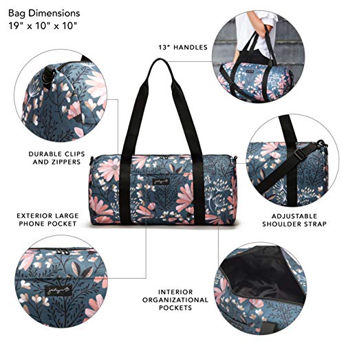 Jadyn 19” Barrel Womens Duffel/Gym/Weekender Bag (Navy Floral) - color: Navy Floral