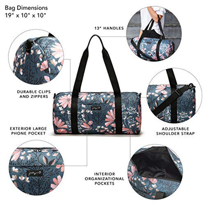 Jadyn 19” Barrel Womens Duffel/Gym/Weekender Bag (Navy Floral) - color: Navy Floral