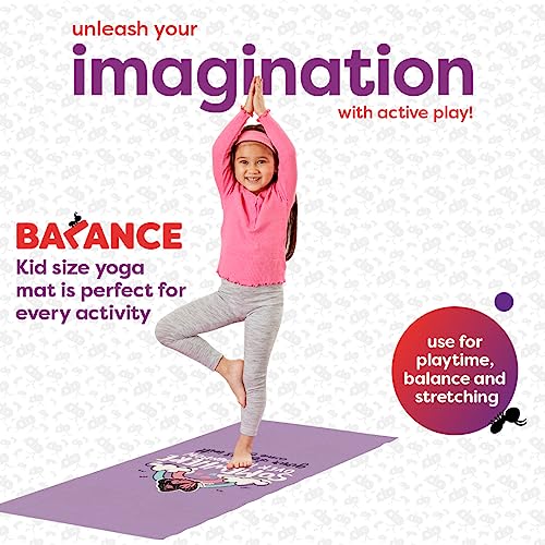 Antsy Pants Kids Yoga Mat - Non-Slip Exercise Mat, 60" x 24", 3mm - color: Rainbow