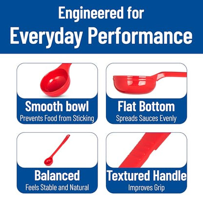 Carlisle FoodService Products Measure Miser Plastic Measuring Spoon with Long Handle, 2 Ounces, Red (Pack of 12) - color: Red, size: 2 Ounces (Pack of 12), style: Solid Long Handle