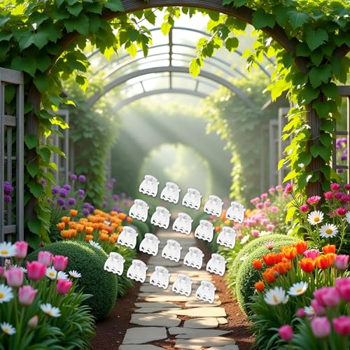 50 Pcs Plant Orchid Clips Flowers Support Clear Fixer for Garden Vine Stem Plants Climbing Clasp Transparent 6 Claws Orchid Clips Plastic Butterfly Plant Support Structures,Plant Support Garden Stakes