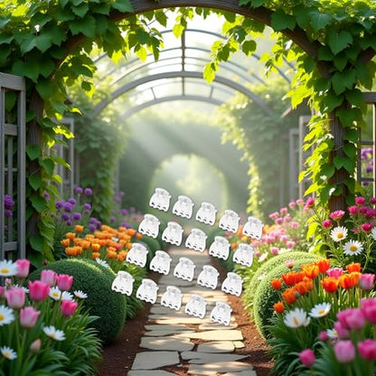 50 Pcs Plant Orchid Clips Flowers Support Clear Fixer for Garden Vine Stem Plants Climbing Clasp Transparent 6 Claws Orchid Clips Plastic Butterfly Plant Support Structures,Plant Support Garden Stakes