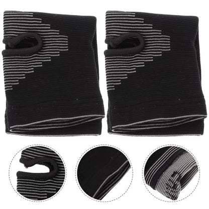 2 Pcs Foot Ankle Protector for Karate Practice, Knitted Fabric Black