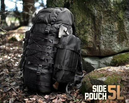WYNEX Large Molle Pouch, Side Admin Sustainment Pouch for Tactical Backpack | Molle Attachments Bag, Vertical Pack for Military Assault Backpack Army Rucksack, with Shoulder Strap for Use as Sling Bag - color: Black (upgraded)