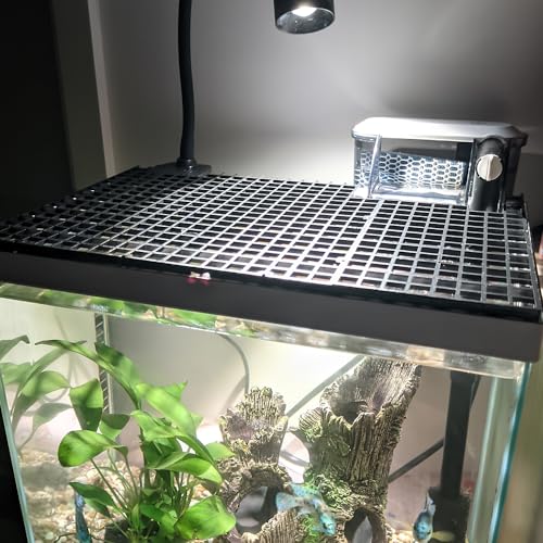 2PCS Fish Tank Dividers Lid, Aquarium Grid Bottom Isolation Tray Board, Plastic Egg Crate - color: Black, size: 2PCS