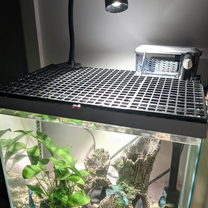 2PCS Fish Tank Dividers Lid, Aquarium Grid Bottom Isolation Tray Board, Plastic Egg Crate - color: Black, size: 2PCS