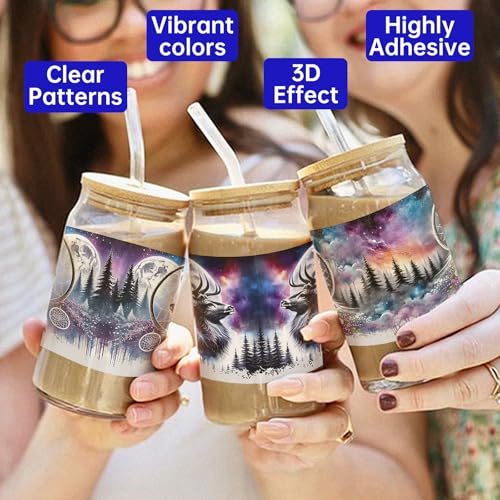 UV DTF Cup Wrap Transfer Stickers Rub On Transfers 4 Sheets Animal Tumblers Water Bottles Mugs Glasses Cups - style: Animal