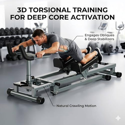 Crawling Training Machine Noiseless Spine Twist Stretch Trainer Home Gym Exercise Machine with Adjustable Hand Grips LED Display Knee Support & Steel Frame Full Body Low-Impact Cardio 400Lbs Capacity