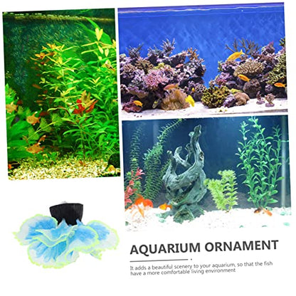 SUPVOX Artificial Water Grass Aquarium Decor Realistic Simulation Aquatic Plants Model for Fish Tank Landscape Decoration Blue Silicone Water Plant Adornment Safe Non Toxic