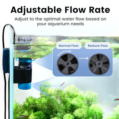 Aquarium Surface Skimmer, 96 GPH Flow Rate – Ideal for Freshwater & Saltwater Compatible, 5W – Efficient Waste Removal