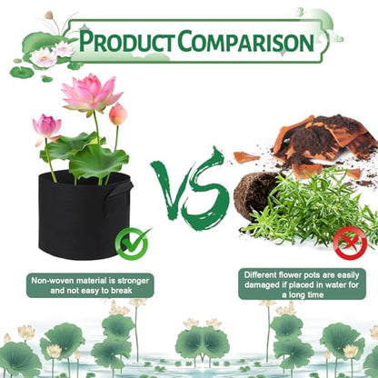 10 Pack Lily Plant Pots for Pond, Aquatic Pond Planter for Pond Reusable Pond Plant Basket Grow Bags for Pond, Aquatic Plants, Potato, Carrot, Onion, Flower (1 Gallon) - size: 1 Gallon
