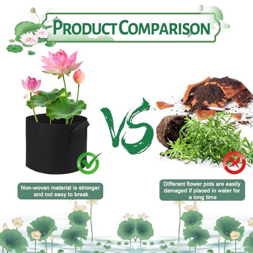 10 Pack Lily Plant Pots for Pond, Aquatic Pond Planter for Pond Reusable Pond Plant Basket Grow Bags for Pond, Aquatic Plants, Potato, Carrot, Onion, Flower (2 Gallon) - size: 2 Gallon
