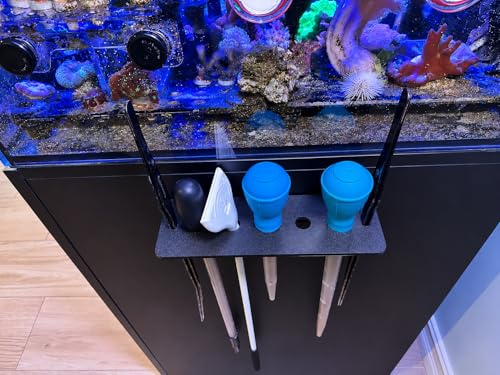 Aquarium Tool Holder Fish Tank, Aquarium Drip Tray, Fish Tank Accessories Storage Holder for Scrapers Tweezers Pipettes Feeding Tools, Adjustable Rim Mount Aquarium Holder (Drip Tray)