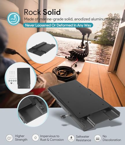 Replacement for Minn Kota 1854035 MKA-16-03 Trolling Motor Quick Release Bracket Compatible with Ulterra, Terrova, PowerDrive, PowerDrive V2, PowerDrive Pontoon and Deckhand 40, Black Aluminum