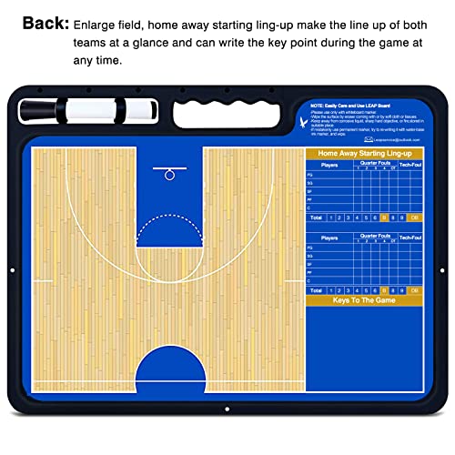 Coach Board Premium Tactical Clipboard Two Sides with Full & Half Court Dry Erase Marker Board for Basketball, Baseball, Soccer, Football, Hockey - color: Basketball Board