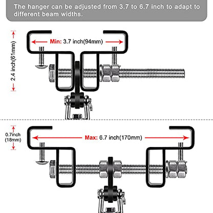 Dolibest Heavy Bag Mount, Punching Bag Hanger, I Beam Hanger, Heavy Bag Hanger for Punching Bag Accessories, Punching Bag Bracket, Beam Hanger with Swivel Hook, Ceiling Mount for Boxing Bag (2 Pack) - color: I-beam hanger-360°+ 180° rotation-2Pack