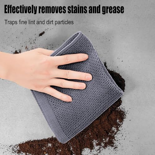 2 Pack 10 x 10 Inches Premium Microfiber Waffle Weave Kitchen Dish Cloths,Ultra Soft Absorbent Quick Drying Dish Towels,Dish Rags for Drying Dishes & Daily Kitchen Use,Gray - color: Dark Gray