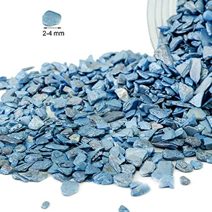 HappyFiller 23 OZ Crushed Shell Chips Broken Pieces,Resin Art Crafts Beach Theme Vase Bowl Filler,Succulent Plants Soil Cover,Candle Holder,Aquarium Pebble,Tabletop Fountain,Wedding Centerpiece,Blue - color: Blue