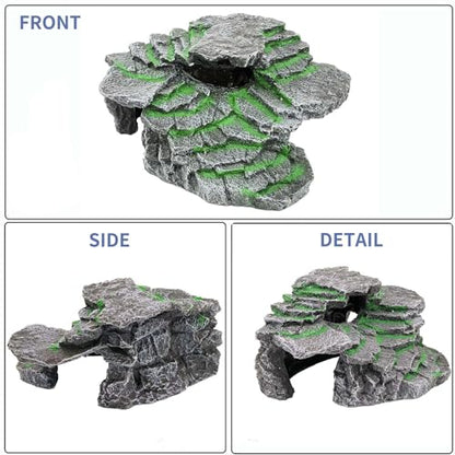 Turtle Basking Platform Turtle Tank Decoration for Aquariums & Terrarium, Turtle, Lizard, Reptile Habitat Hideout (Black)