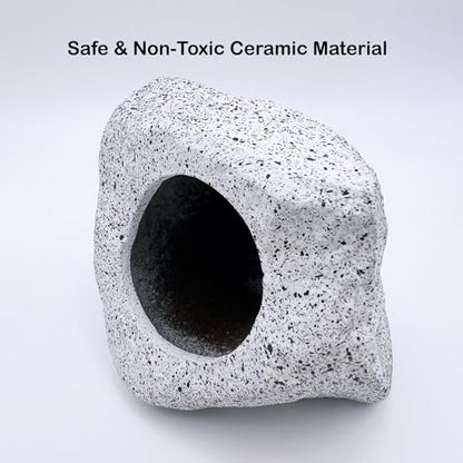 Aquarium Hideaway Rock Cave – Safe and Non-Toxic Ceramic Fish Tank Decorations, Betta Fish Cave and Aquarium Decor for Small Fish to Rest, Hide, and Play, Perfect Natural Tank Ornament