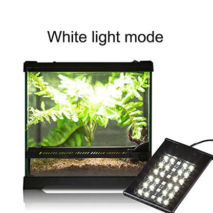 REPTI ZOO Terrarium Light - Day and Night Mode Reptile LED Light Hood with White and Blue Light for Different Pet Habits